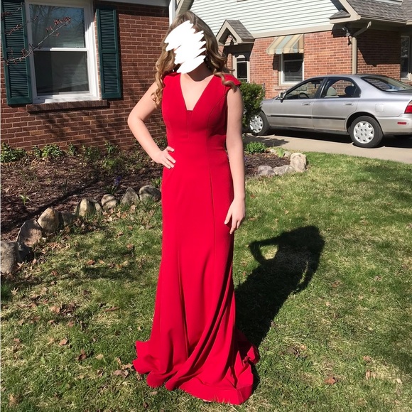 Red Abby Paris prom/ pageant dress - Picture 1 of 4